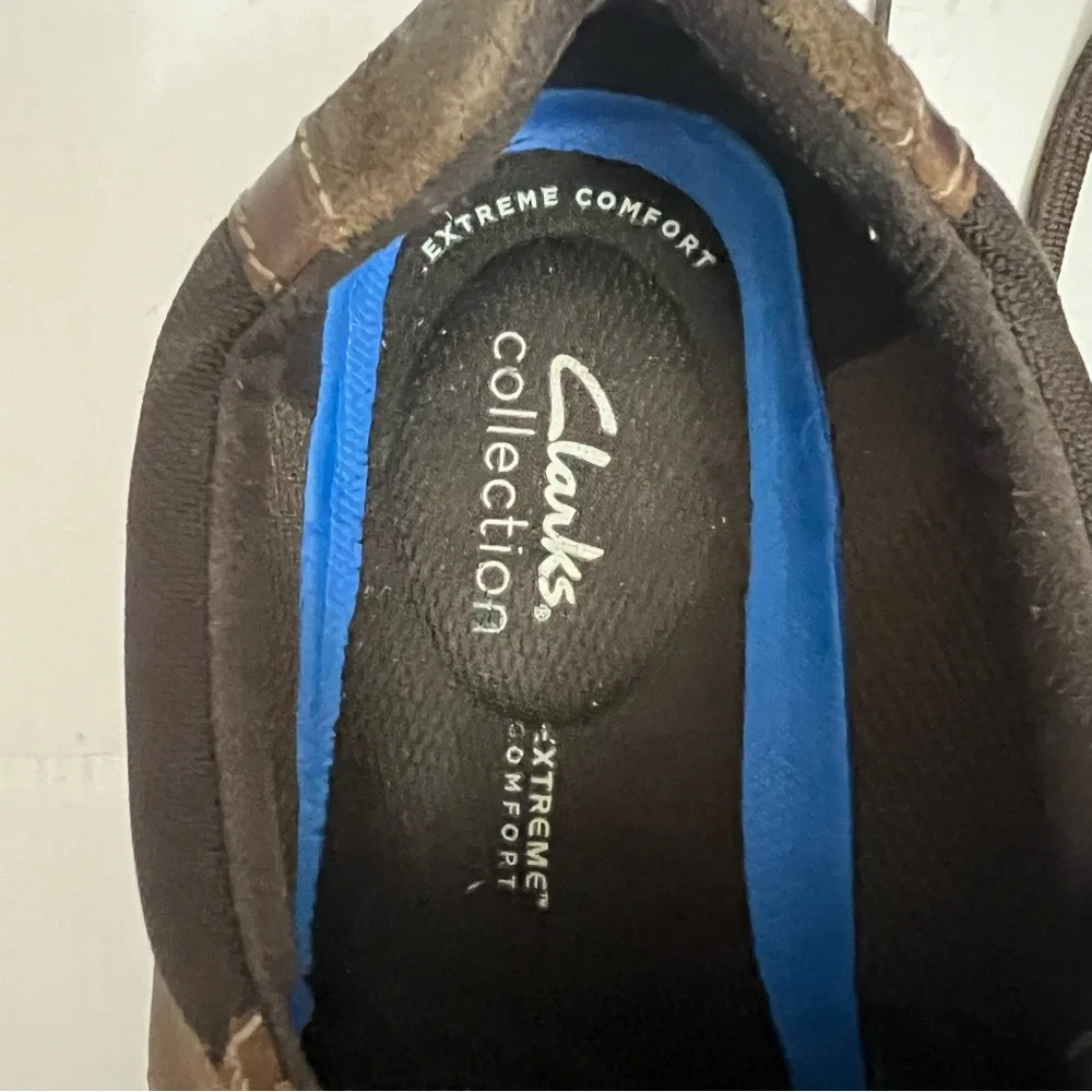 Clarks Bradley Vibe Leather Derby Comfort Shoes Mens Sz 9.5 Brown Lace Up Casual